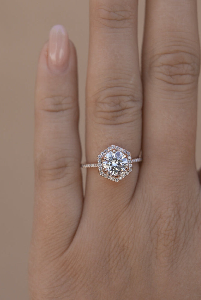 Halo Moissanite Ring