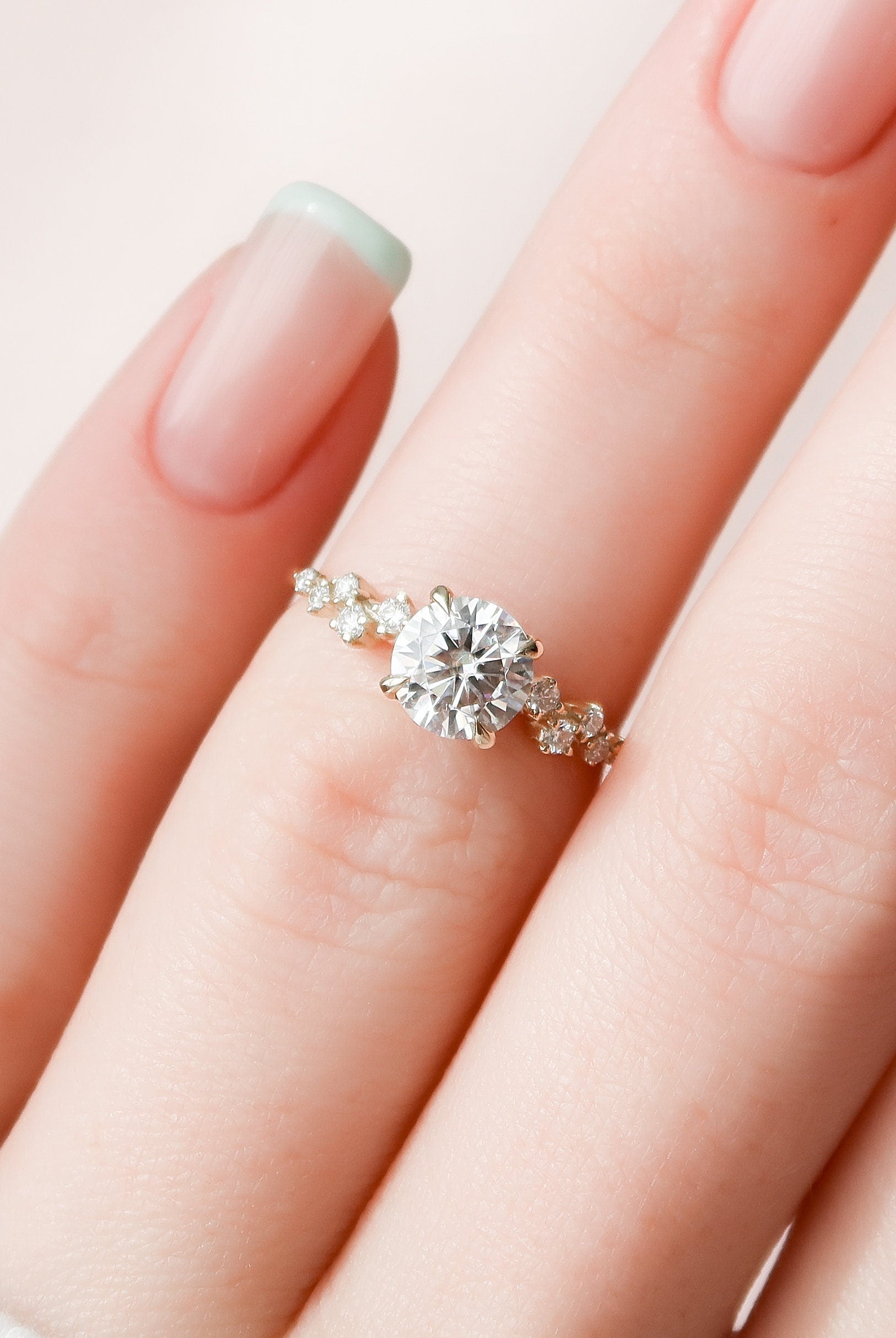 Hidden Halo Moissanite Ring