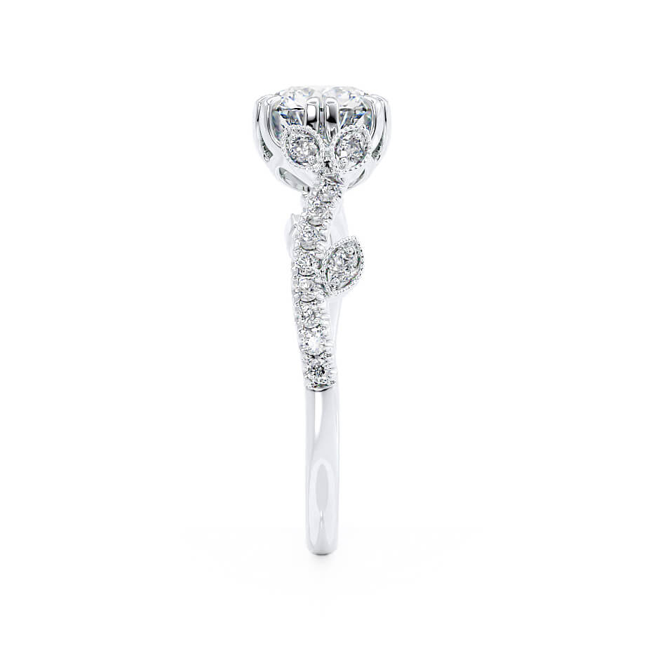 Round Cut Moissanite Cluster Ring