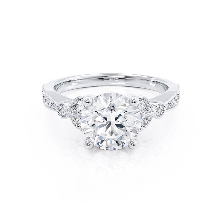Round Cut Moissanite Engagement Ring
