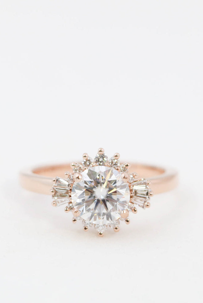 Round Moissanite Diamond Ring