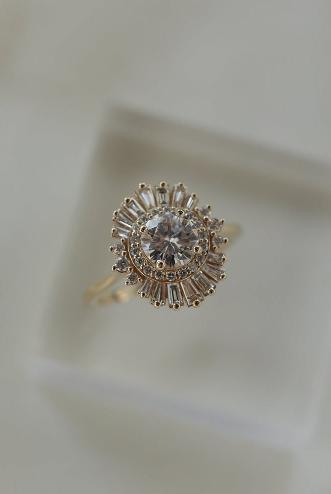 Round Moissanite Diamond Ring