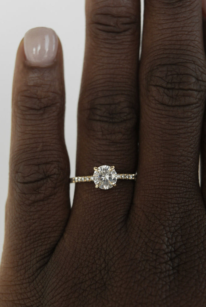 Pave Moissanite Engagement Ring
