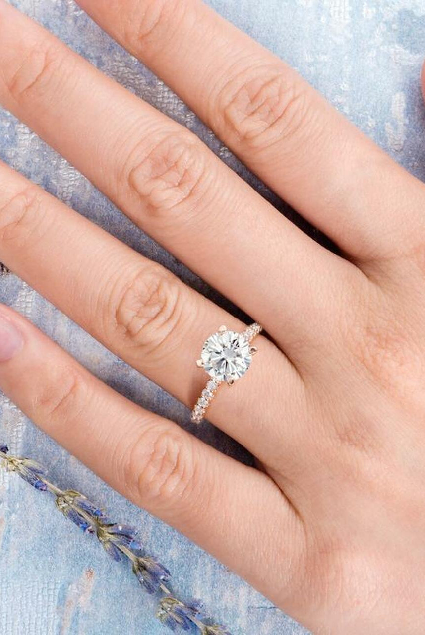 Moissanite Engagement Ring for Her