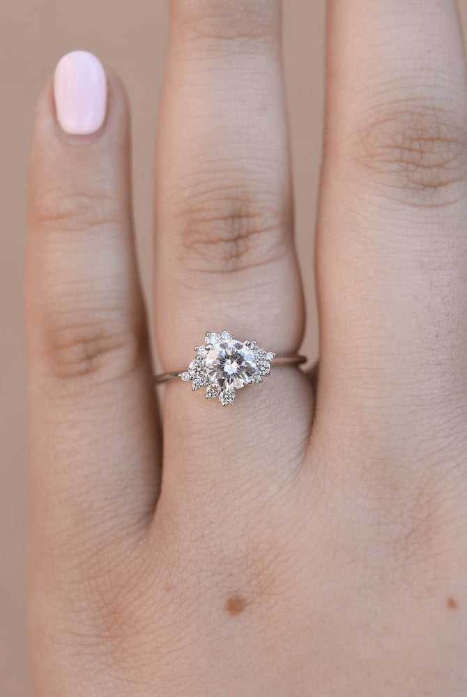 Round Cut Moissanite Ring