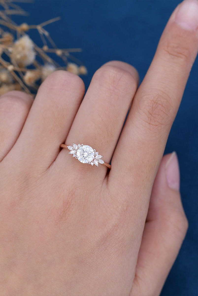 round-shaped-moissanite-cluster-engagement-ring