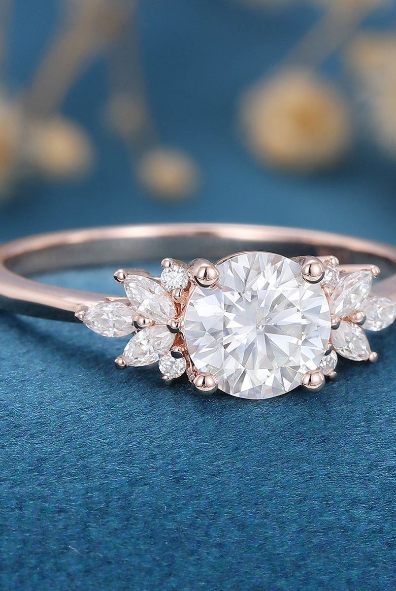 round-shaped-moissanite-cluster-engagement-ring