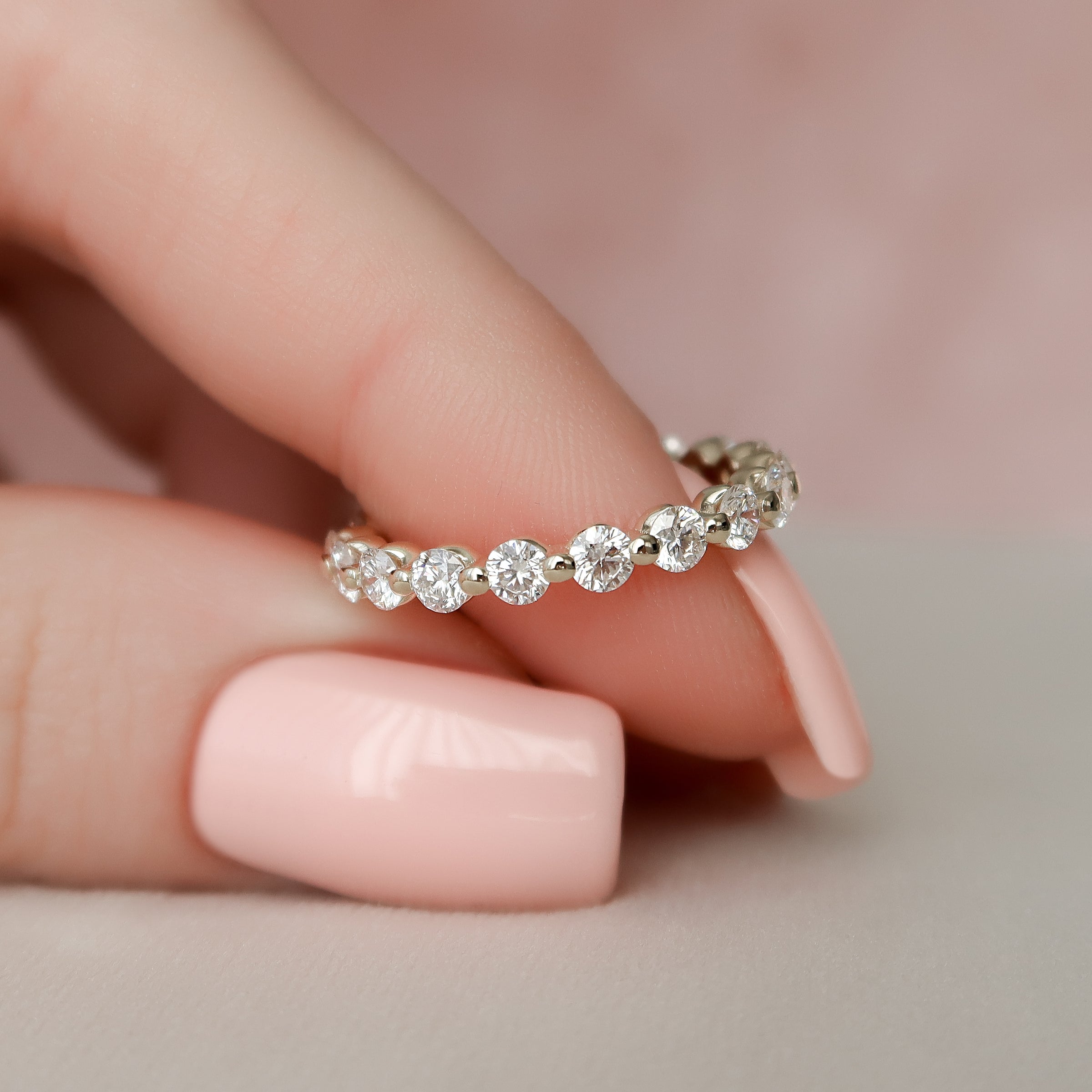 Shared Prong Lab Grown Wedding Band