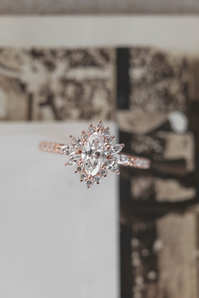 Unique Halo Engagement Ring