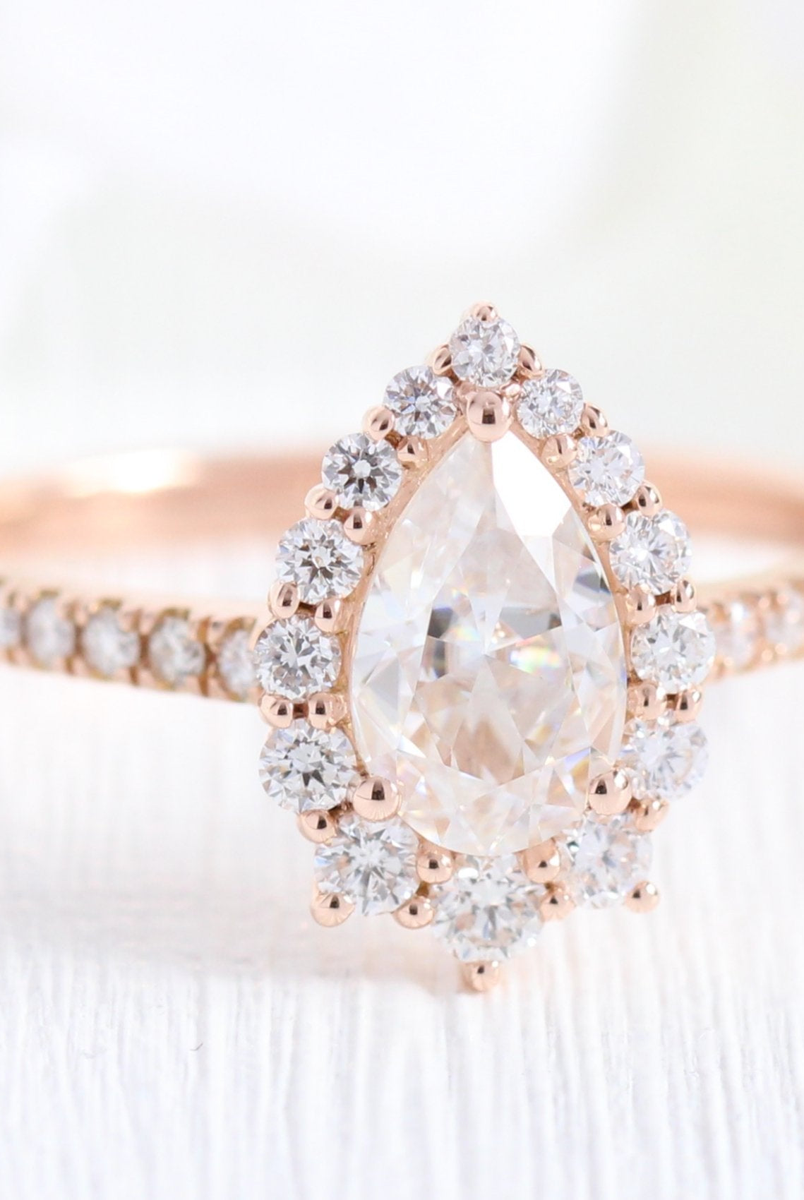 Tiara Halo Moissanite Ring