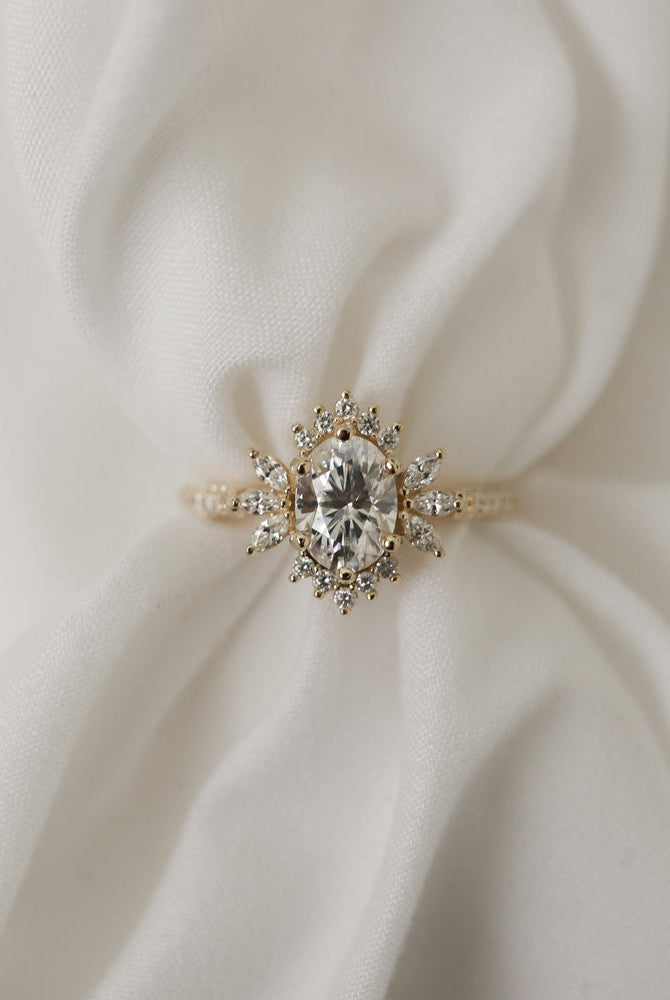Unique Moissanite Engagement Ring