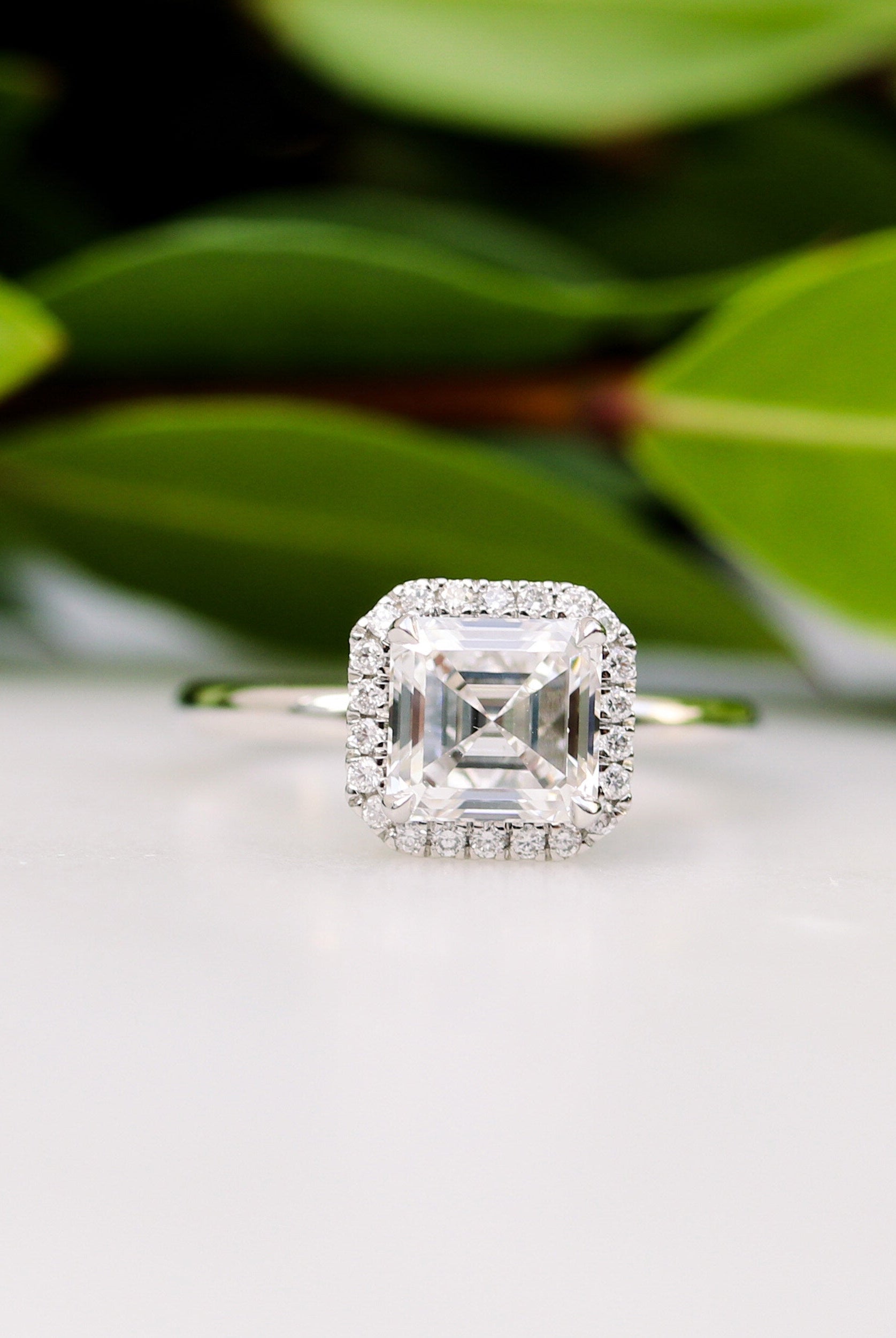 Halo Moissanite Engagement Ring