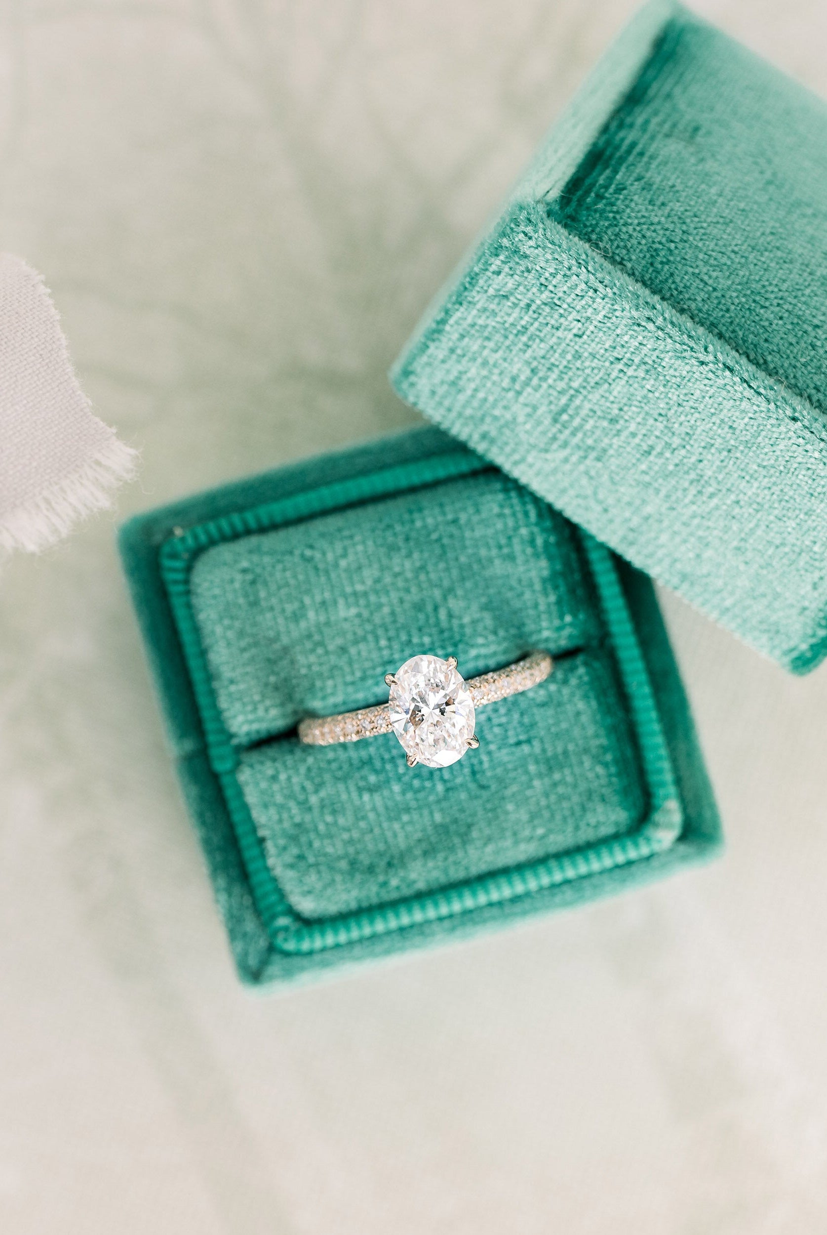 Three Sided Pave Engagement Ring
