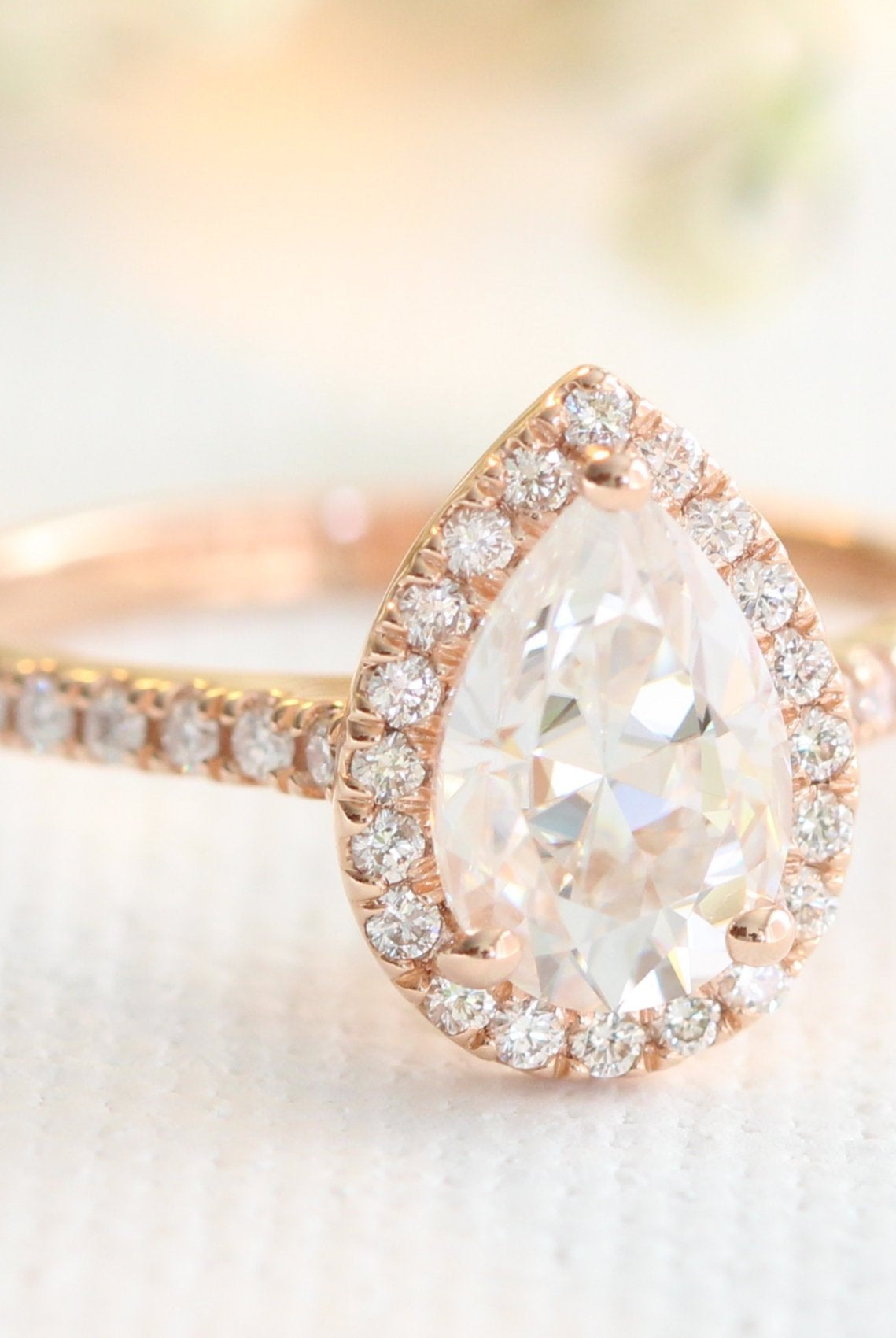 Halo Moissanite Engagement Ring