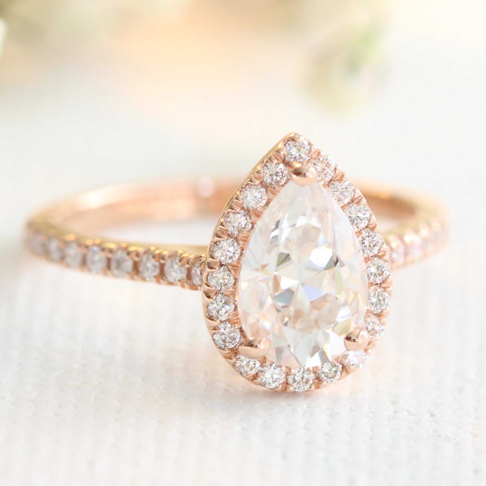 Halo Moissanite Engagement Ring