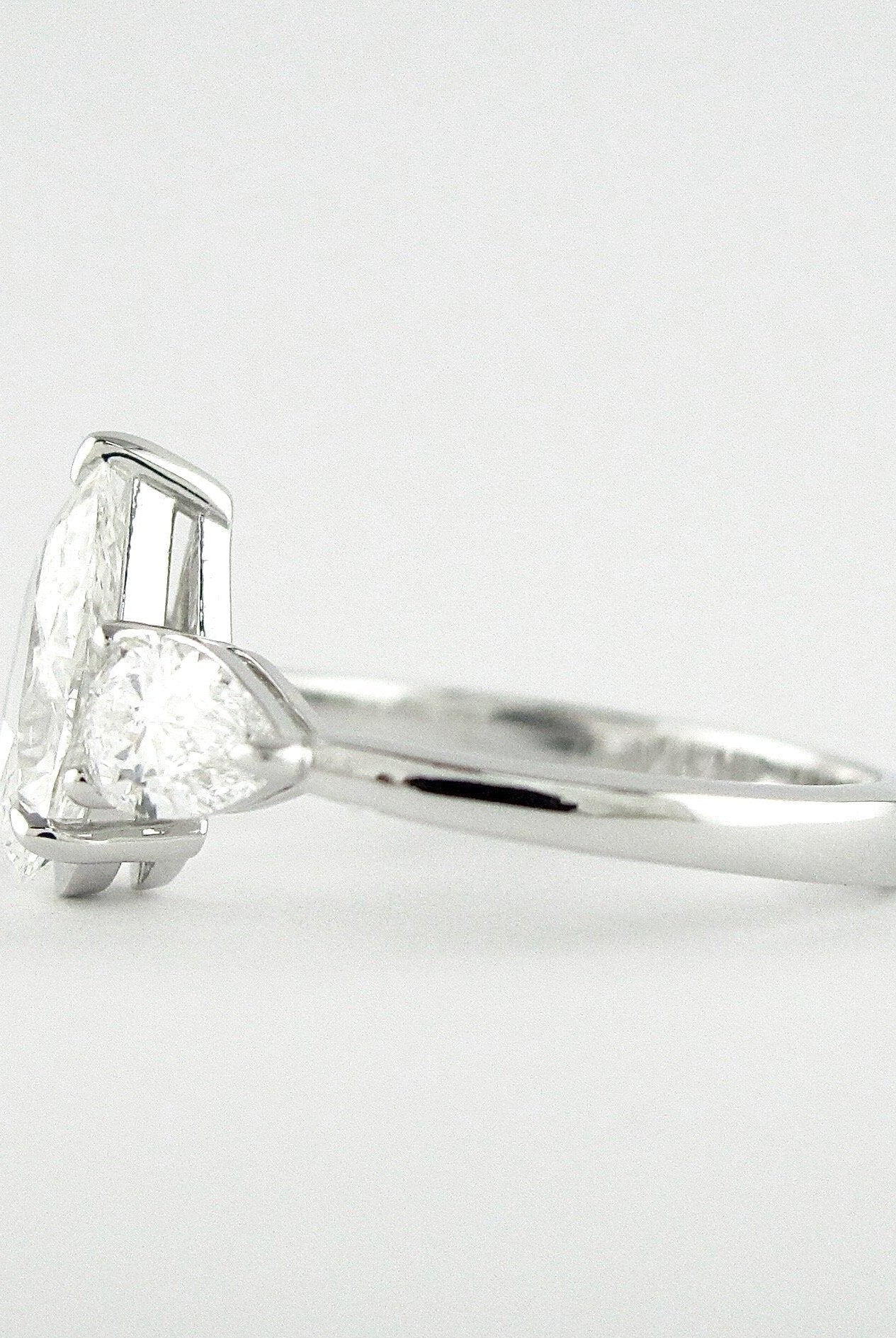 Pear Three Stone Moissanite Ring