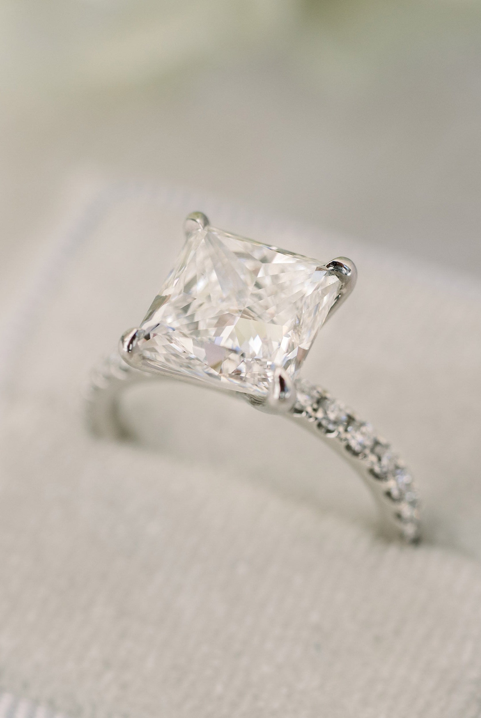 Princess Moissanite Engagement Ring