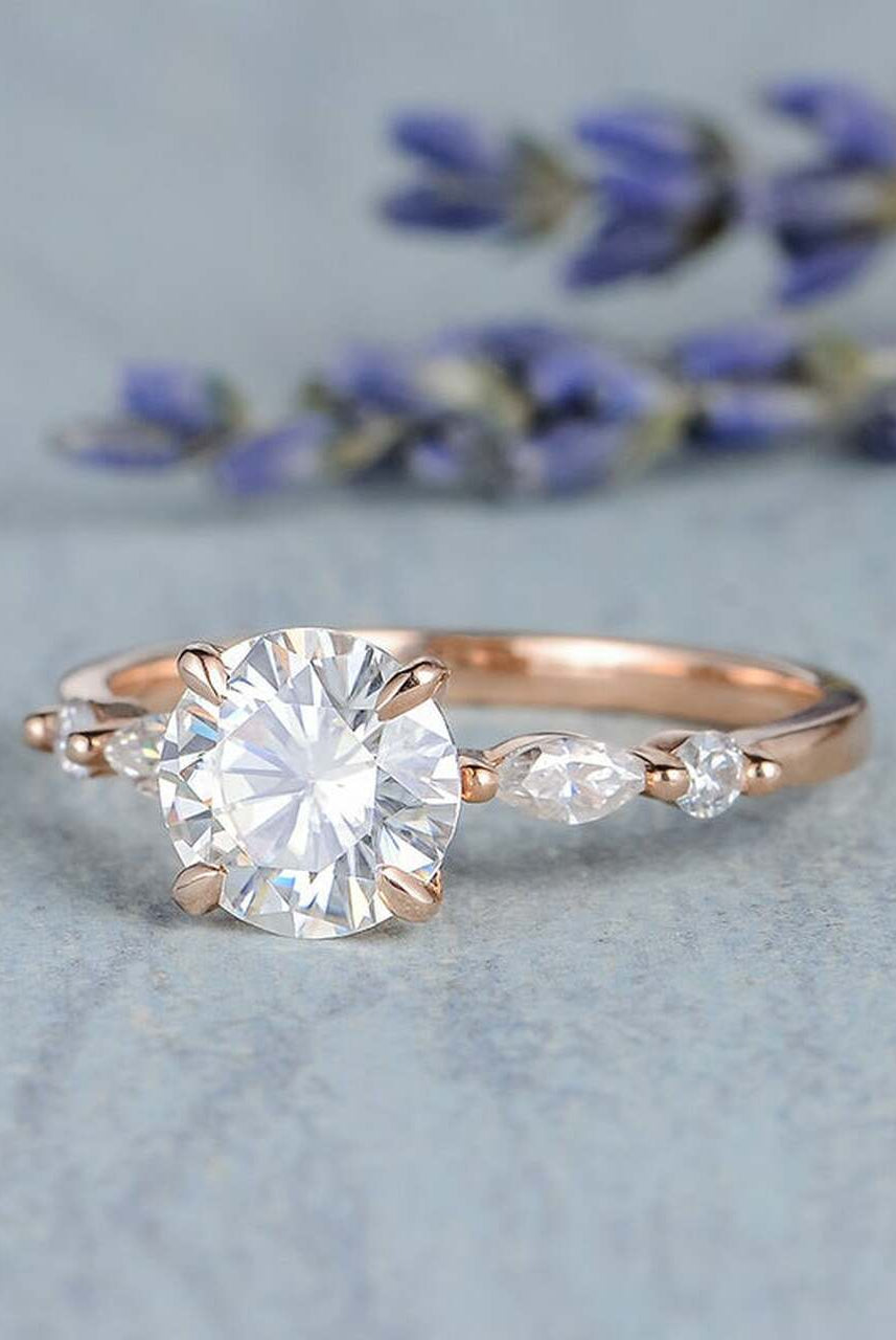 Pave Moissanite Engagement Ring