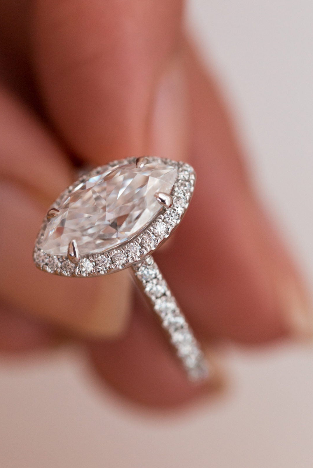 Halo Moissanite Engagement Ring