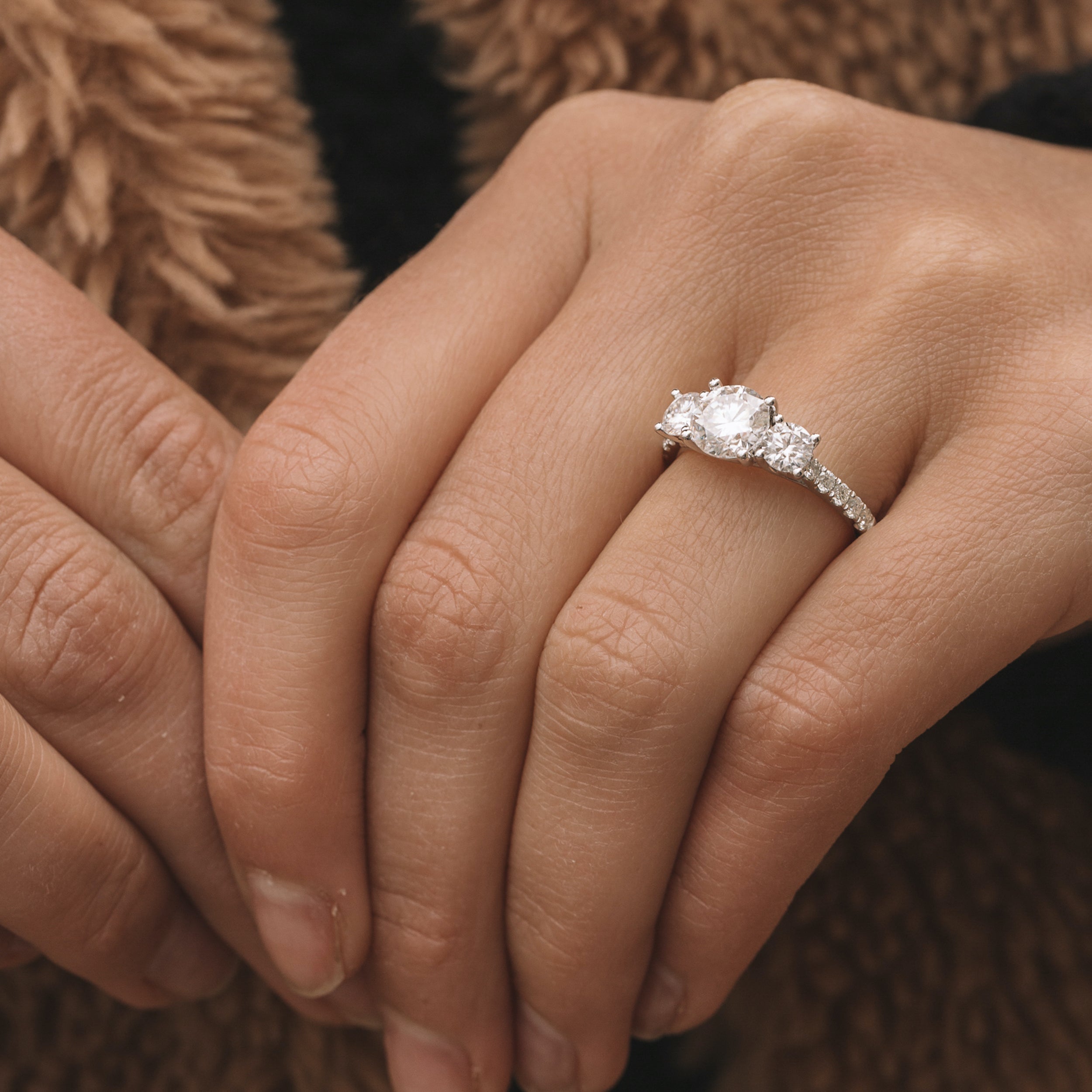 Round Cut Moissanite Ring