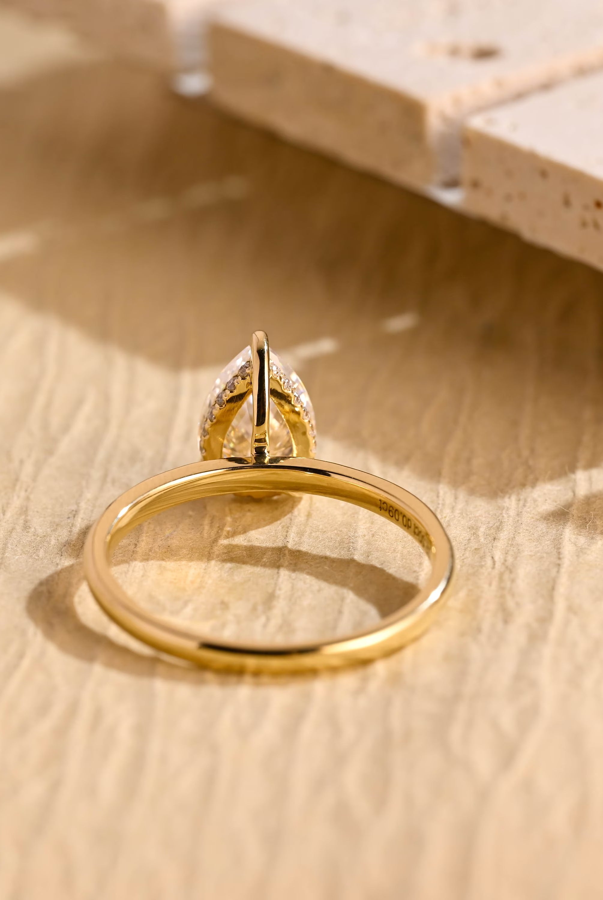 lab diamond alternative pear cut engagement ring moissanite
