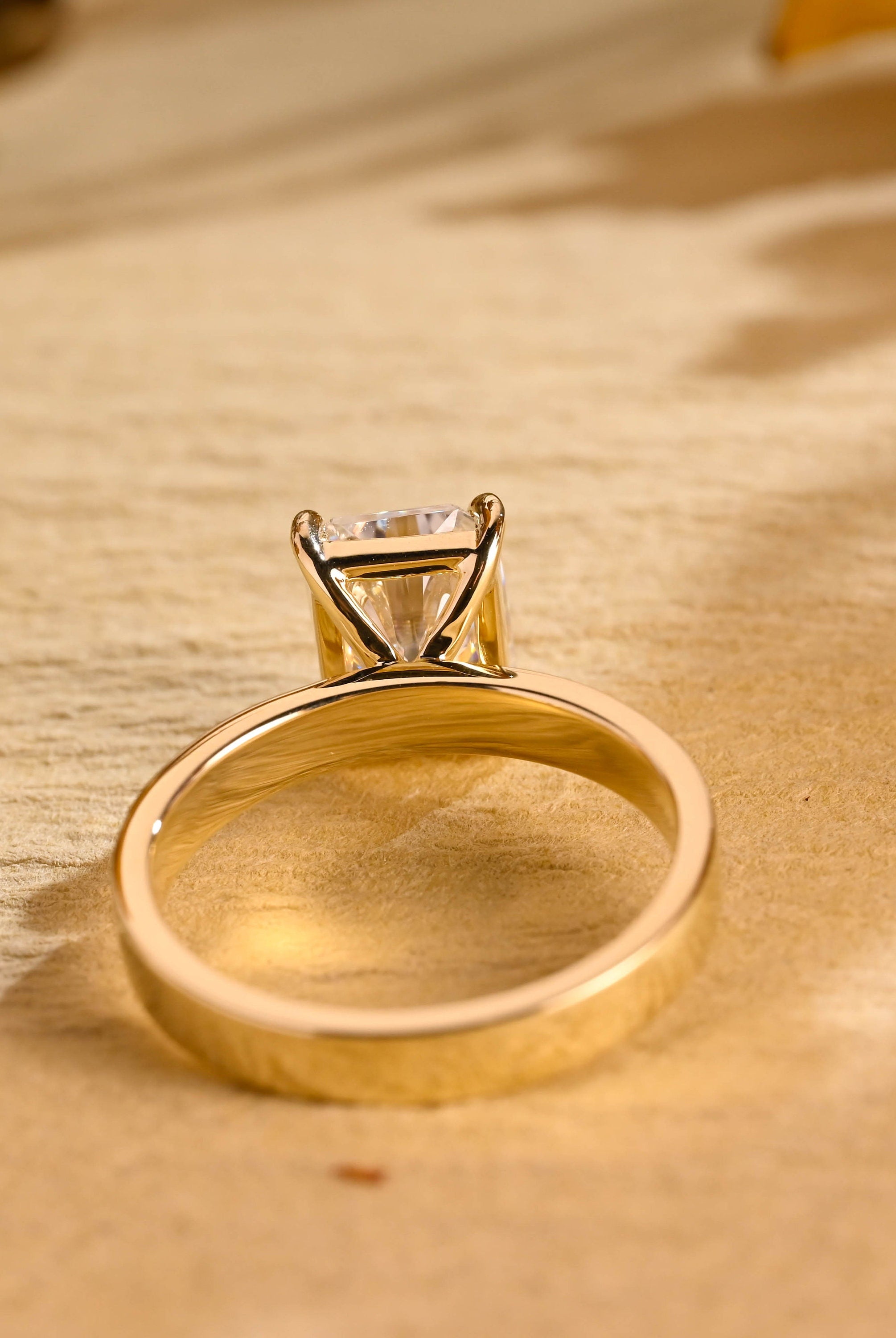 moissanite solitaire engagement ring radiant cut