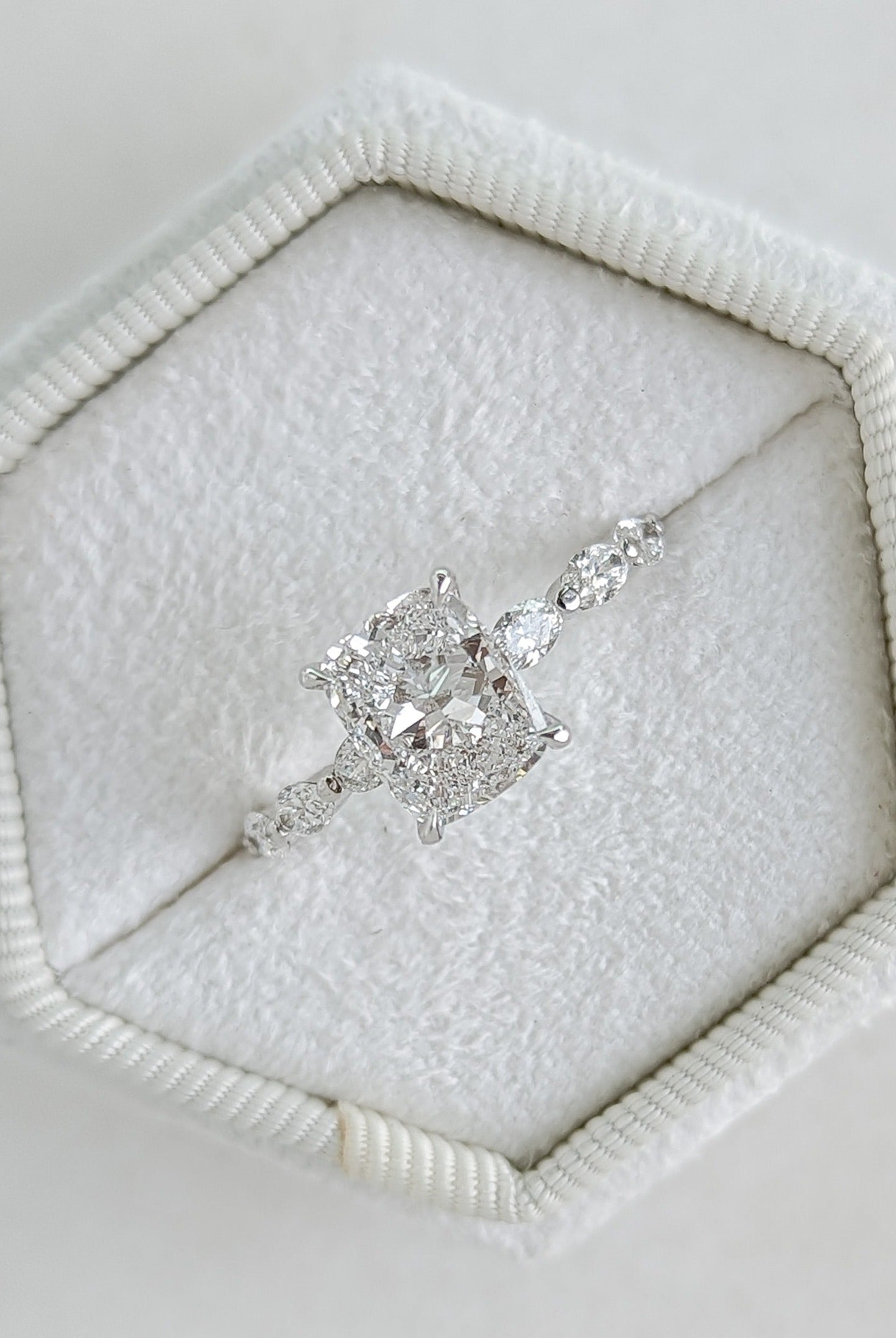 Pave Moissanite Engagement Ring