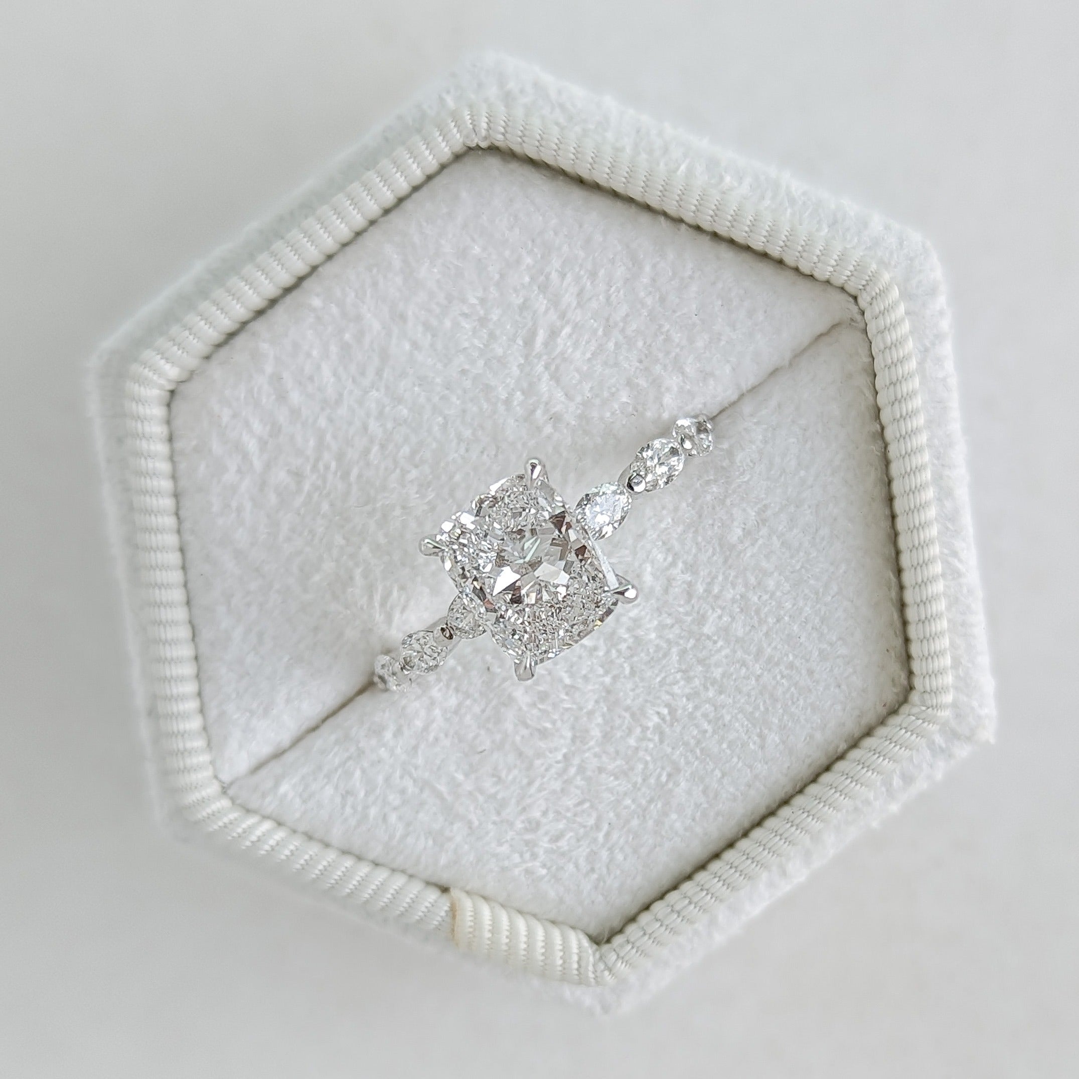 Pave Moissanite Engagement Ring
