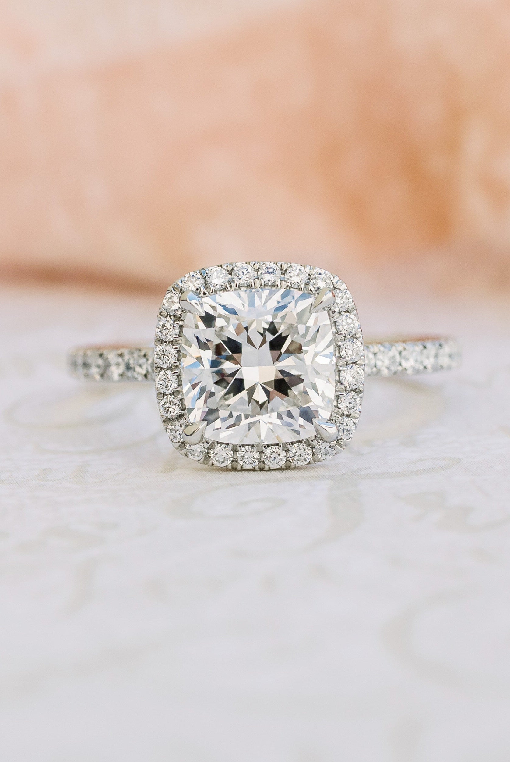 Halo Pave Engagement Ring
