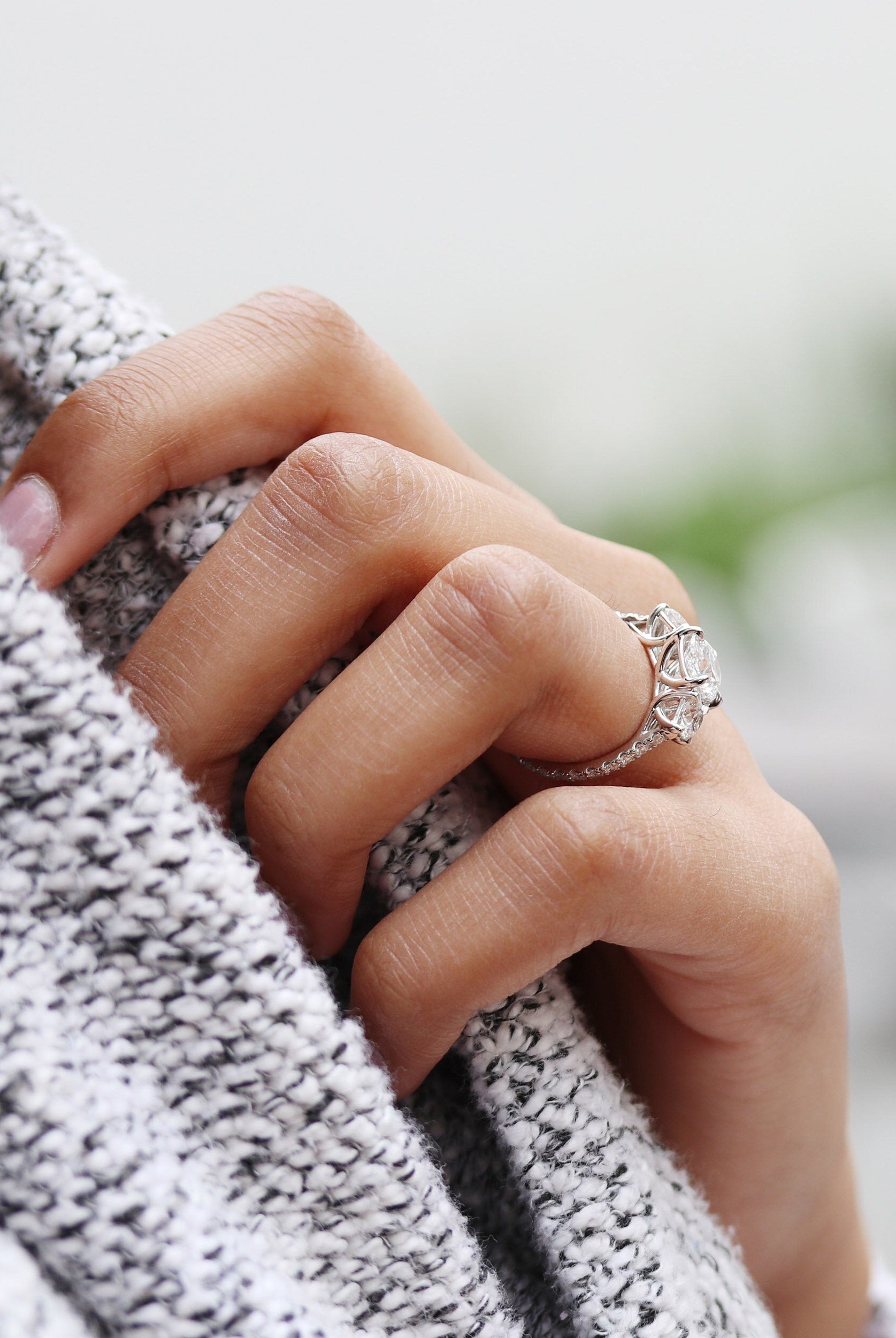 Pave Moissanite Engagement Ring