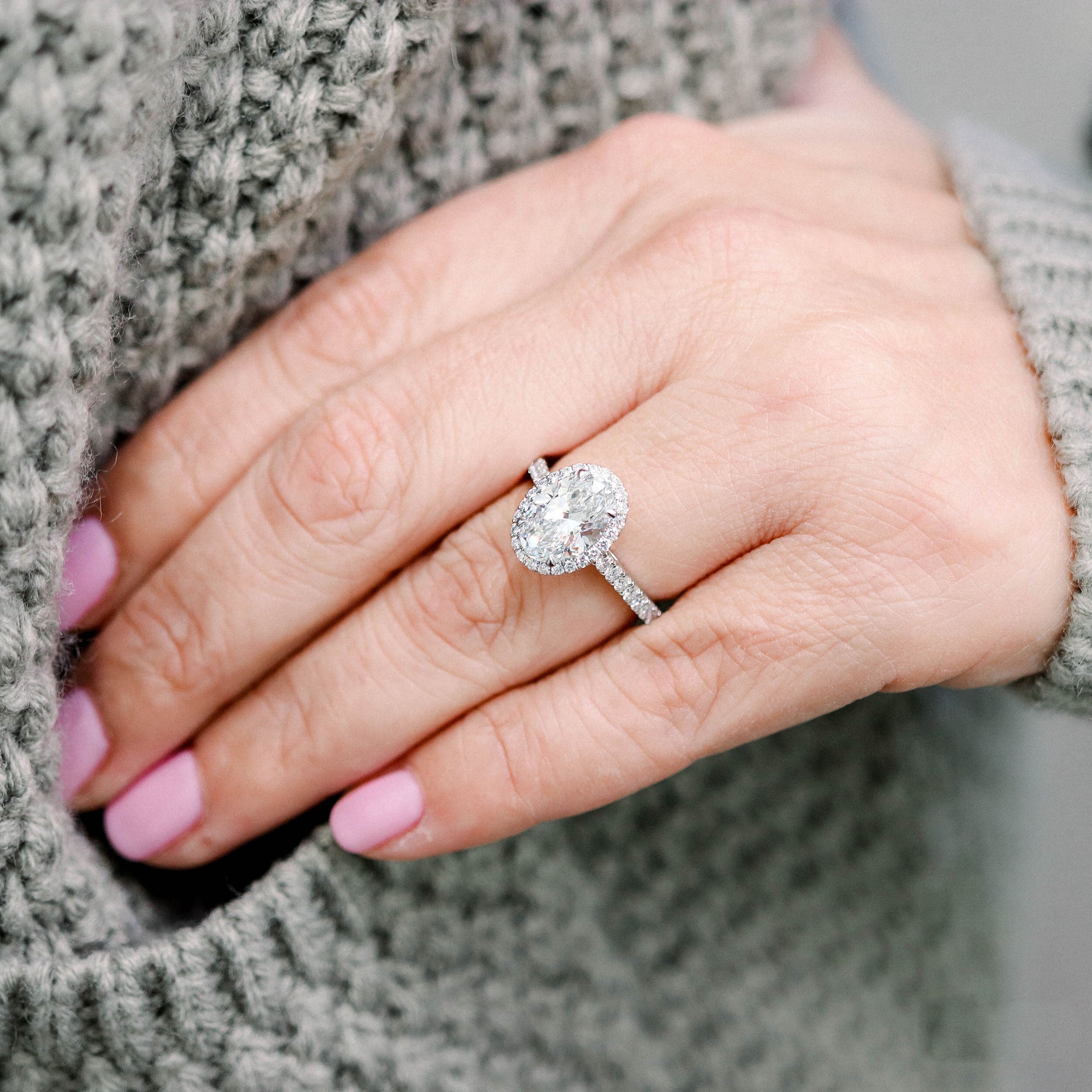 Halo Pave Engagement Ring