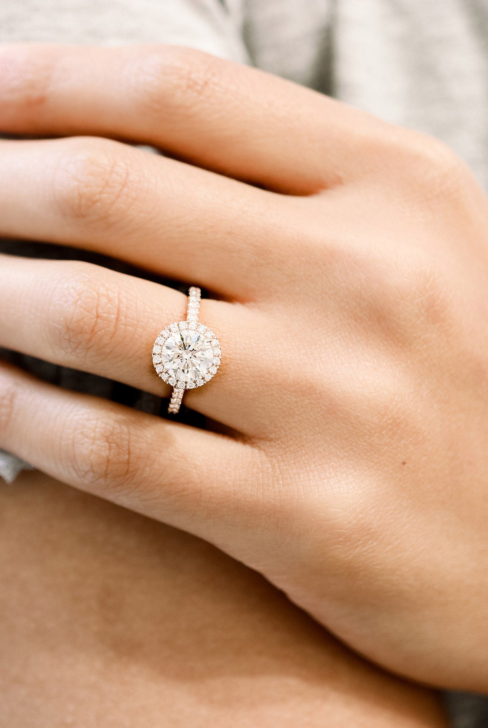 Pave Moissanite Engagement Ring