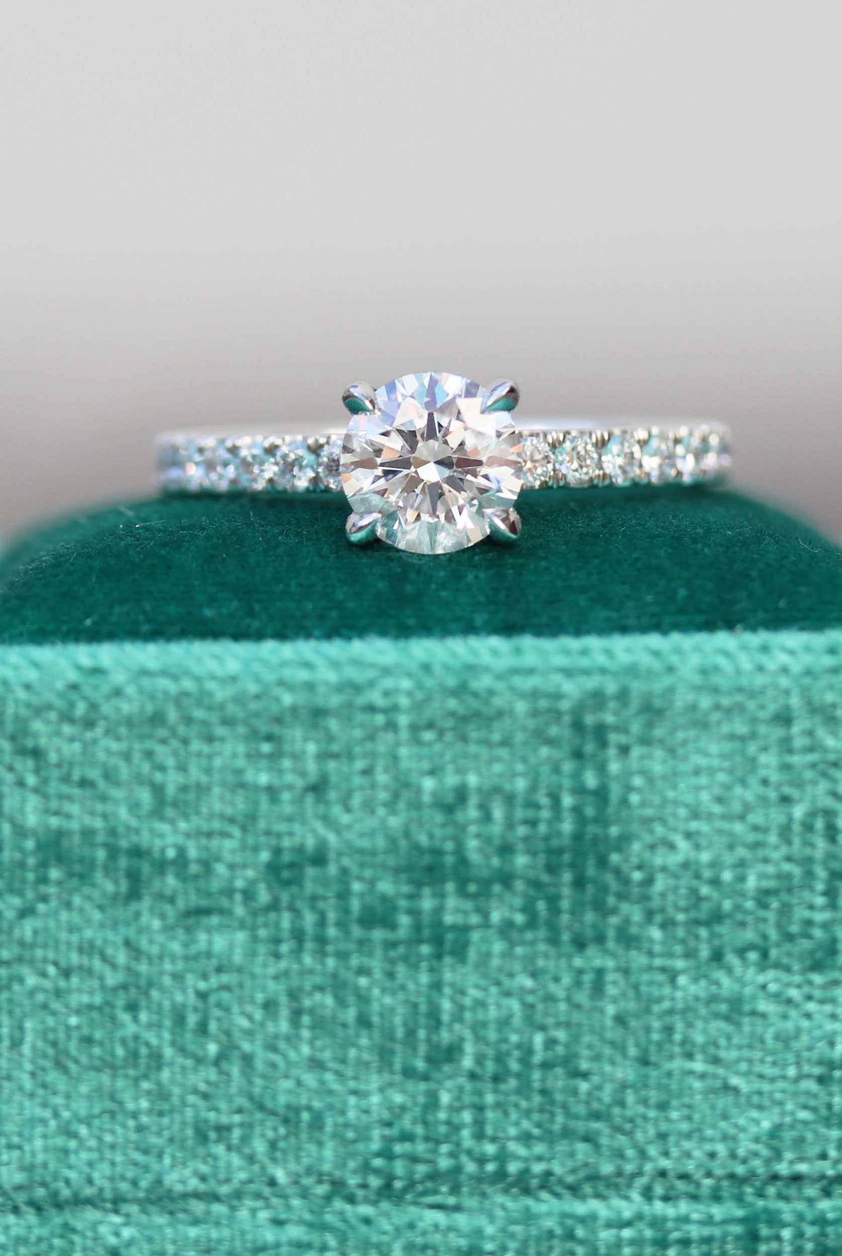 Pave Moissanite Engagement Ring