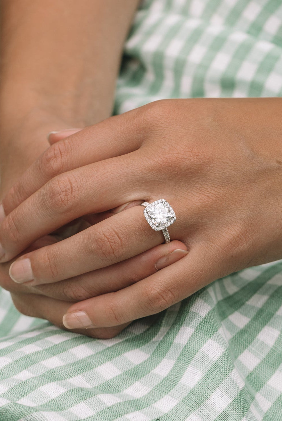 Cushion Cut Moissanite Ring
