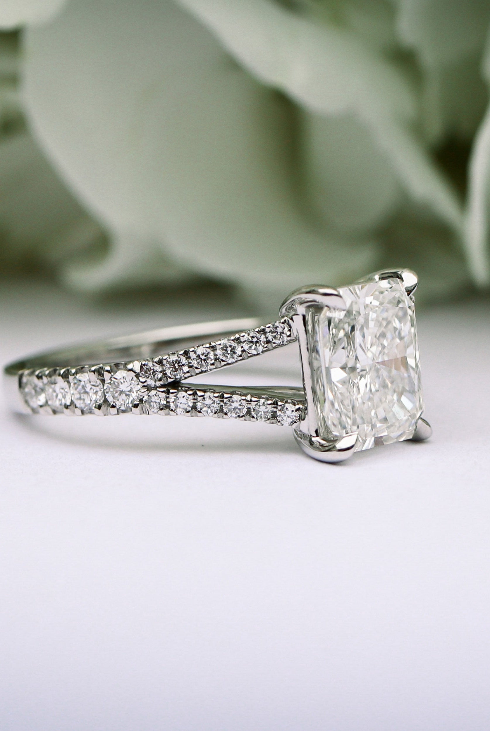 Split Shank Moissanite Ring