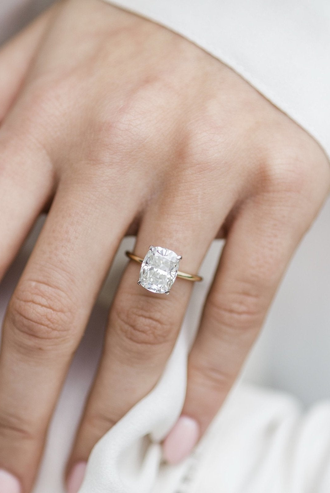 Hidden Halo Moissanite Engagement Ring