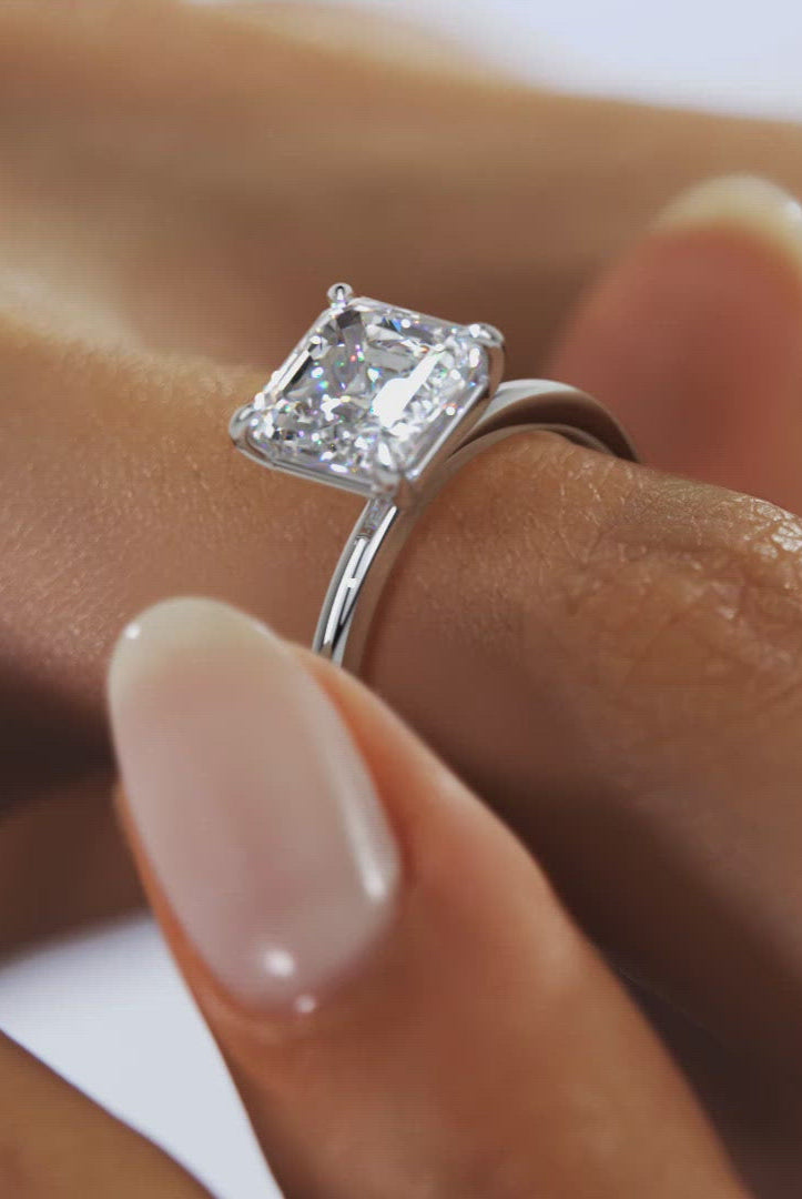 2 Carat Asscher Cut Ring with Prong Setting