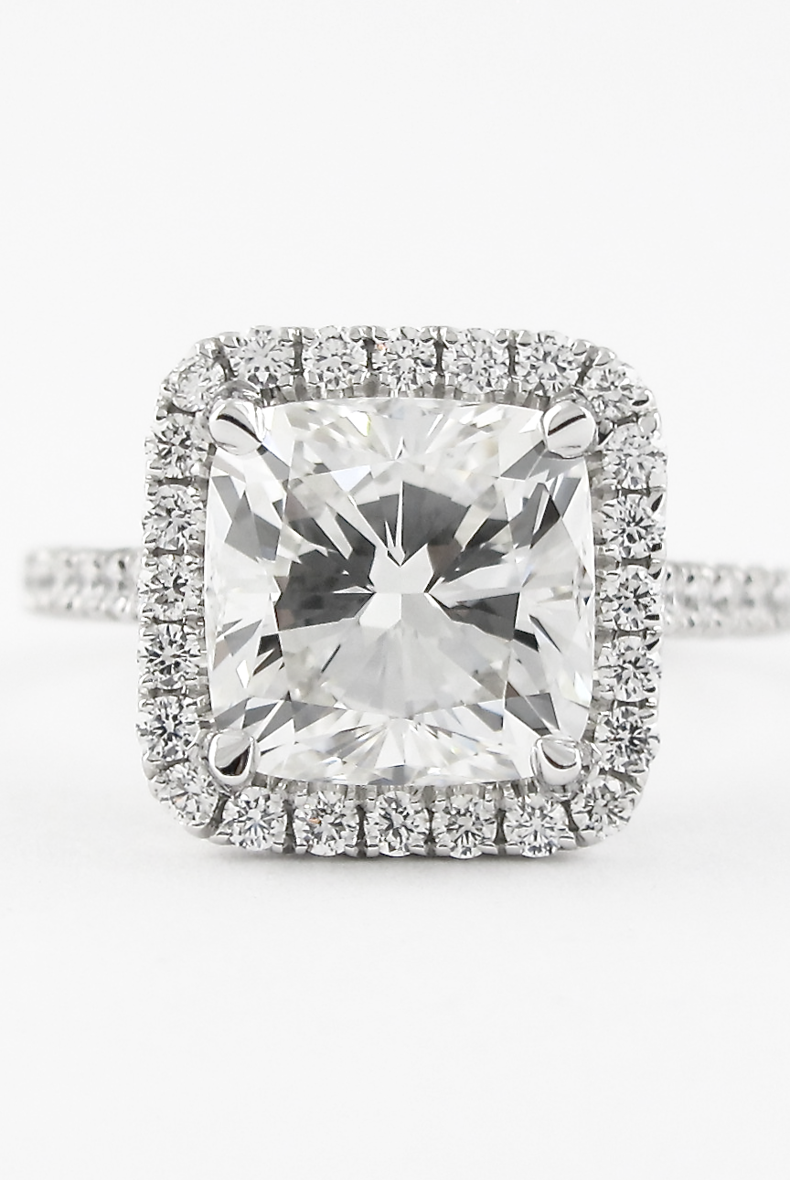 Cushion Cut Moissanite Ring