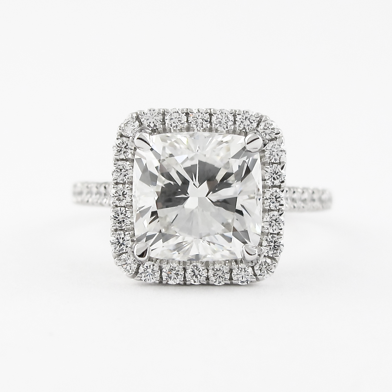 Cushion Cut Moissanite Ring