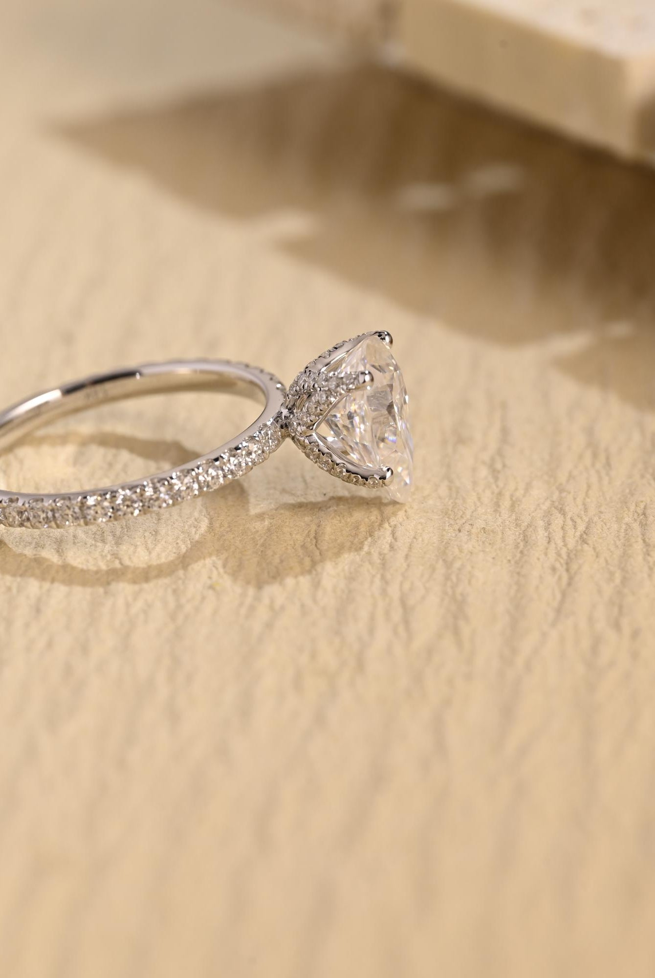 ethical pear cut moissanite engagement ring women