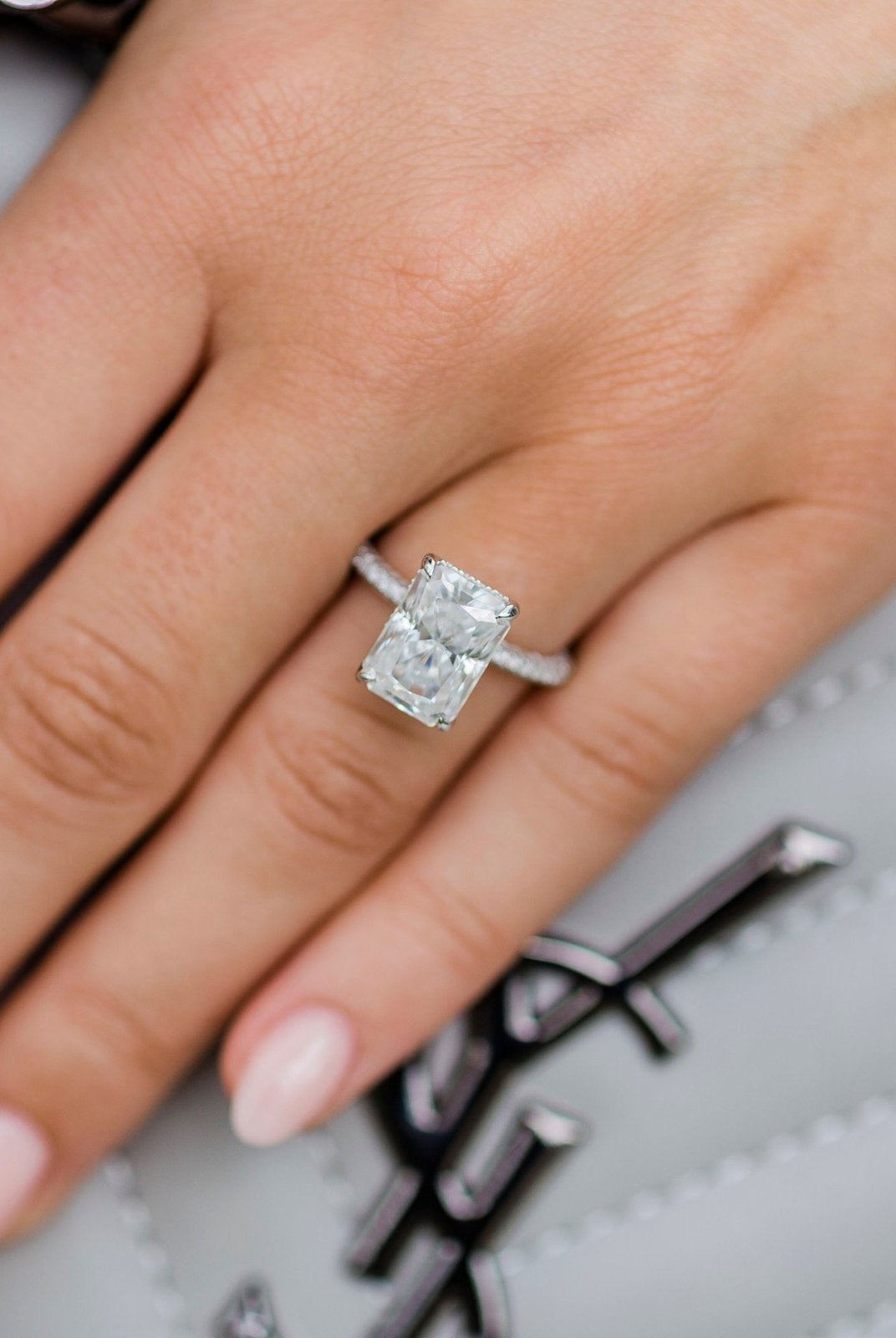 Hidden Halo Moissanite Ring