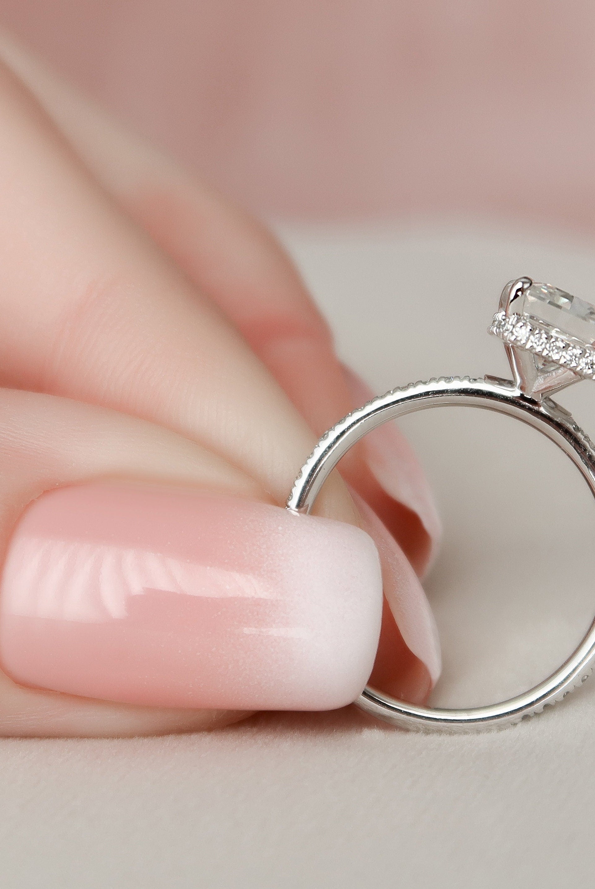 Pave Band Moissanite Ring