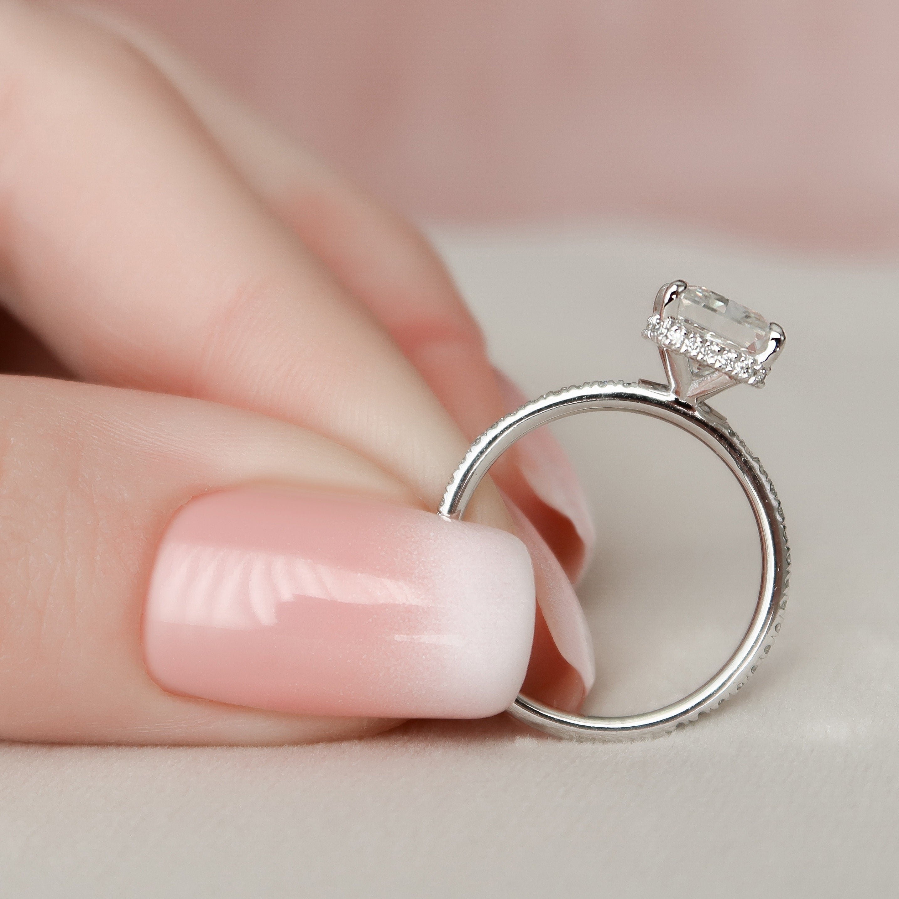 Pave Band Moissanite Ring