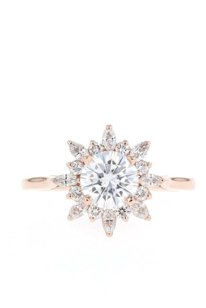 Solid Gold Moissanite Ring