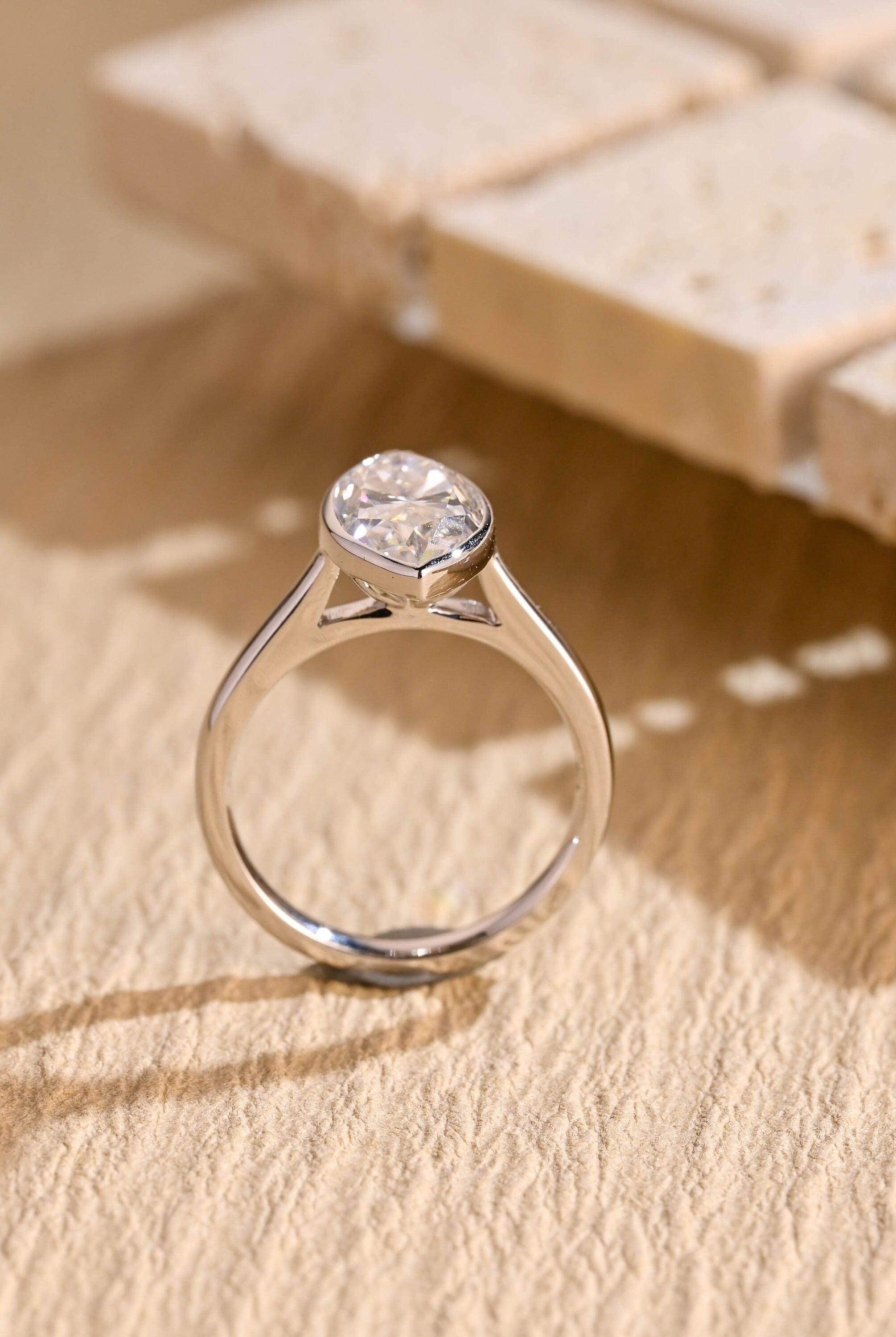 White Gold Marquise Moissanite Ring