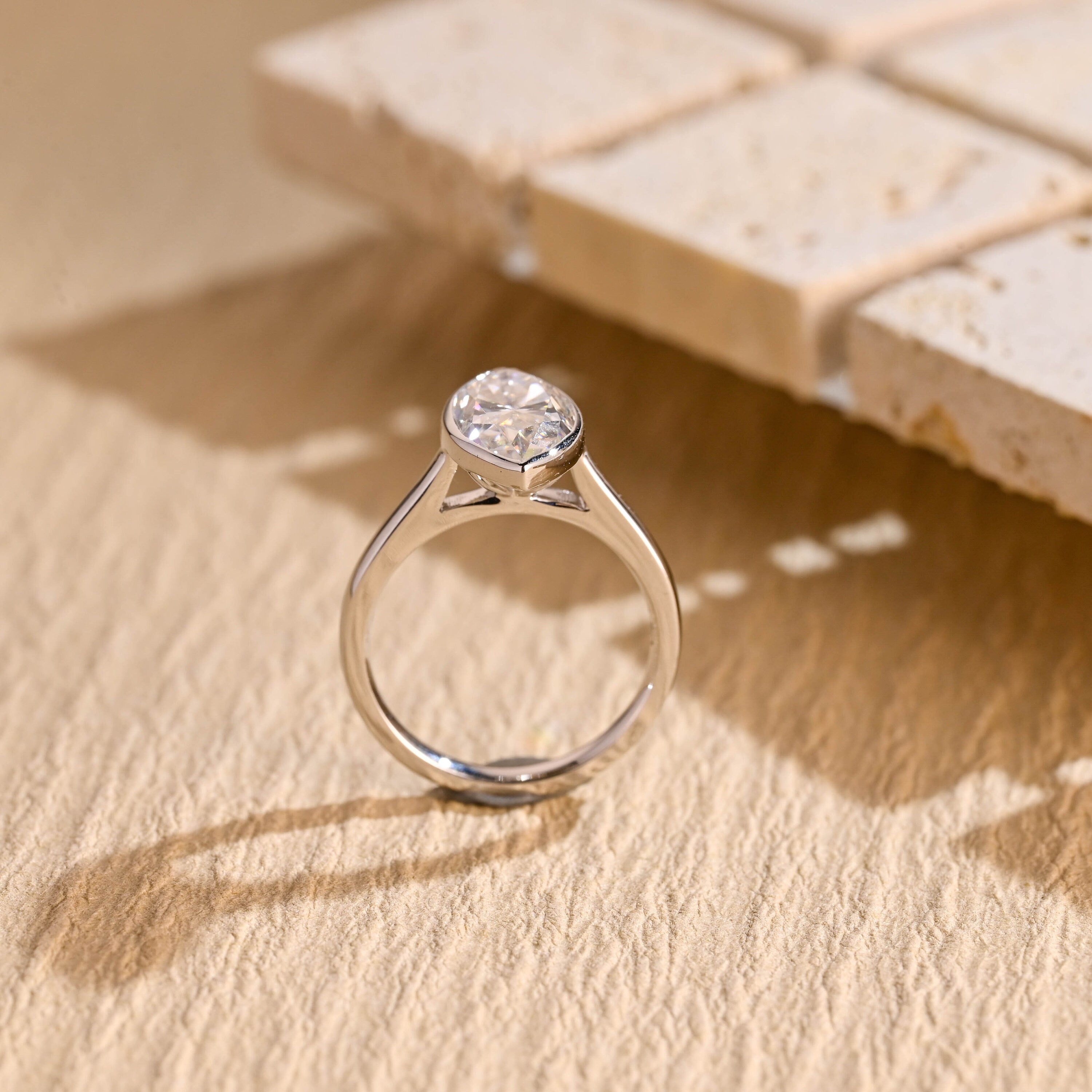 White Gold Marquise Moissanite Ring