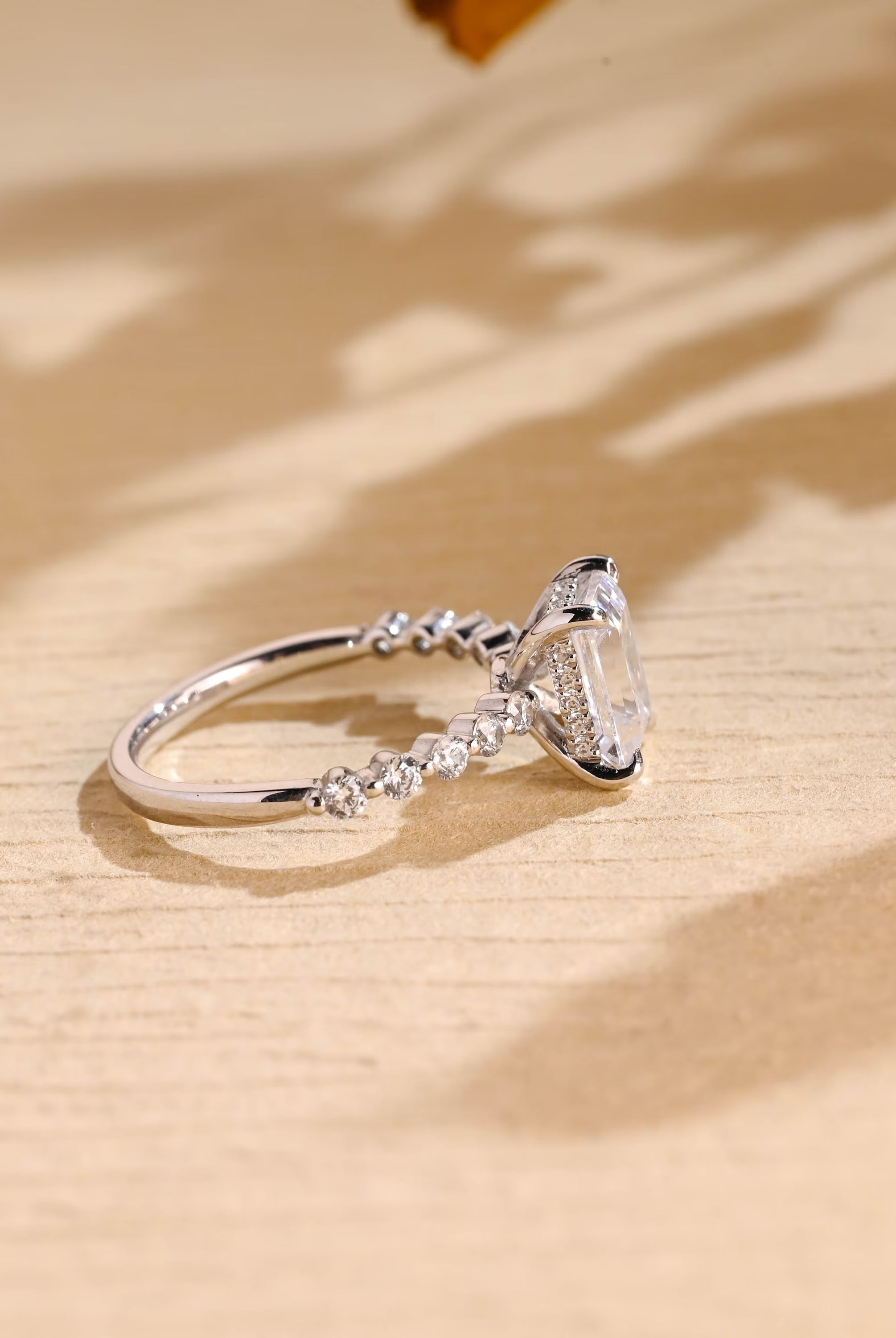 Unique Moissanite Engagement Ring