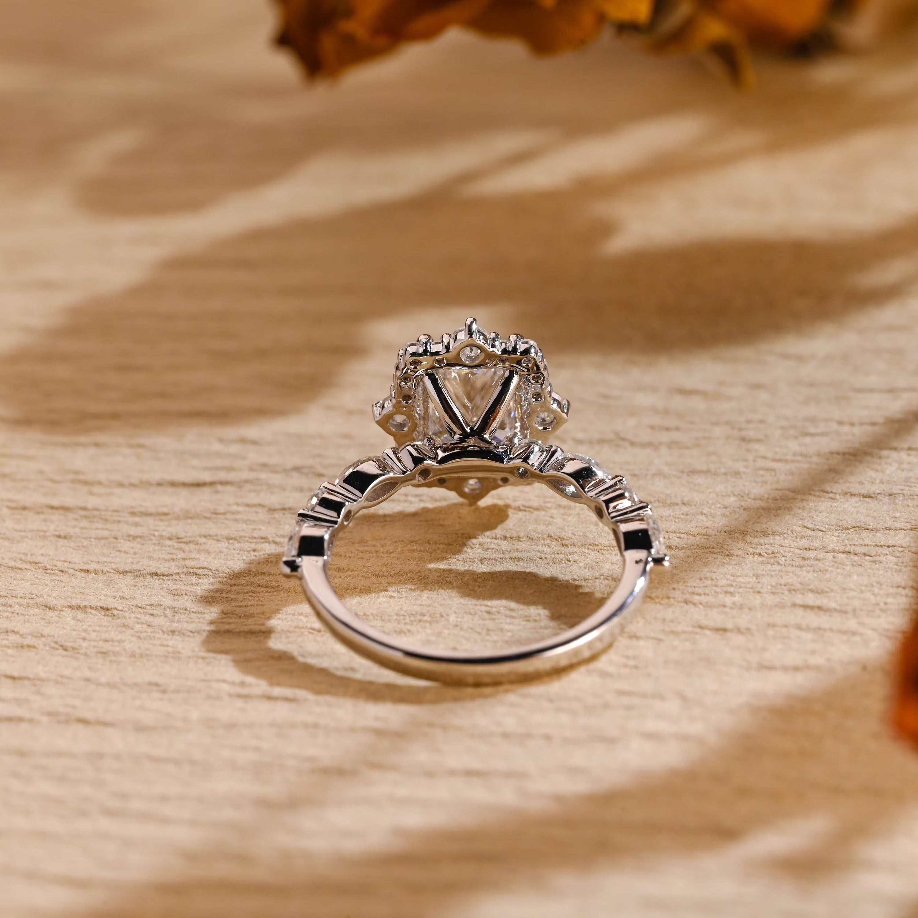 radiant cut cluster engagement ring