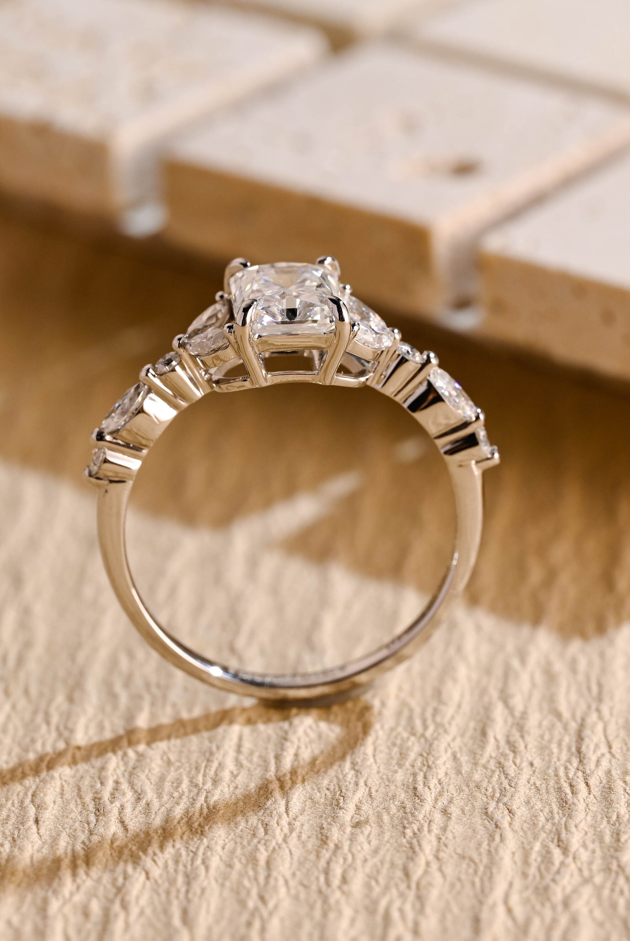 affordable luxury cluster moissanite ring USA