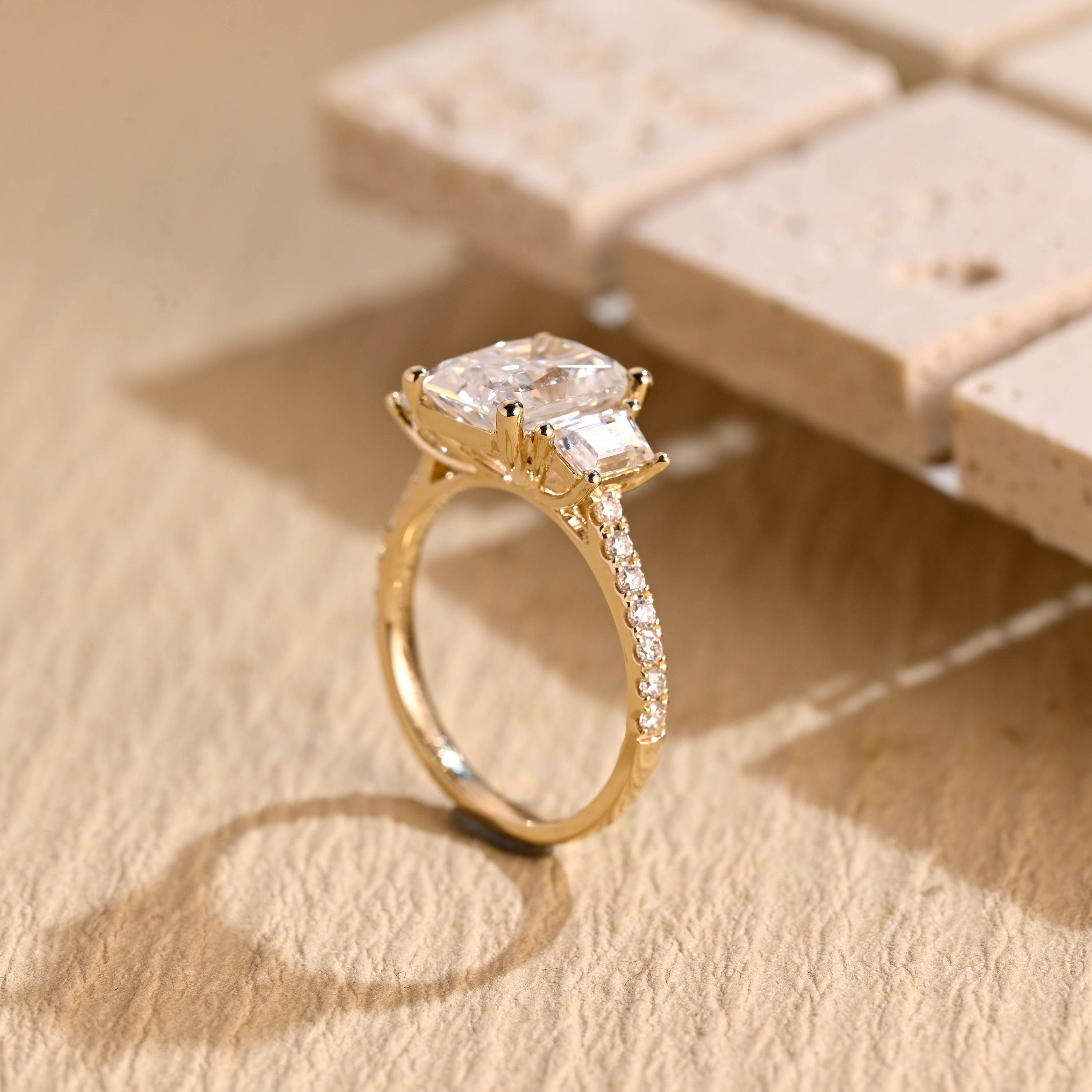 affordable luxury moissanite engagement ring USA